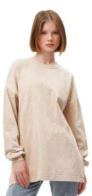 Immagine prodotto di Maglia a maniche lunghe da donna - XL/XXL - Stonewash - 100% cotone - Comoda ed elegante