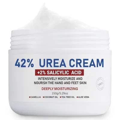 Produktbild von OUKEYA Urea Creme 42% mit 2% Salicylsäure, Fusscreme Feuchtigkeit & Reparatur für Trockene, Füße, Fersen, Knie, Urea Handcreme für Hände, Fußcreme