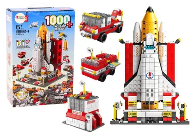 Produktbild von Bausteine Weltraumrakete 6in1 Weltraumfahrzeuge 1000 Teile.