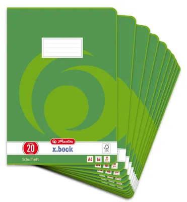 Productafbeelding van Herlitz schoolblok, A4-formaat, blanco, regelafstand 20, 16 bladen, 10 stuks
