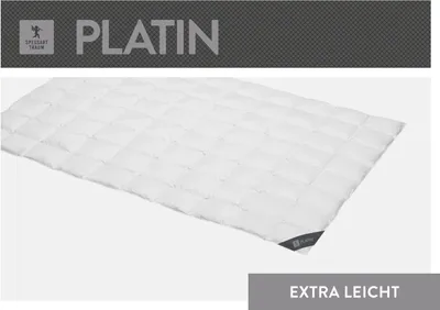 Produktbild von Spessarttraum Daunendecke Platin Füllung: 100% Gänsedaunen Bezug: 100% Baumwolle Größe 155x 220  cm Wärmeklasse extraleicht