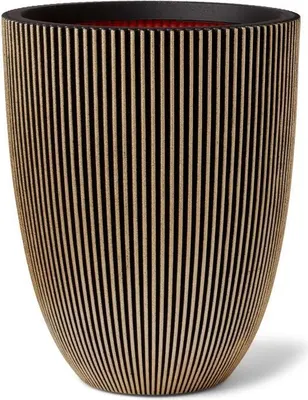 Immagine prodotto di Vaso, CAPI EUROPE Groove, 46x58 cm, nero e oro, fioriera per interni ed esterni