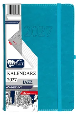 Zdjęcie produktu dla Kalendarz Jazz 2027 A5 dzienny turkusowy