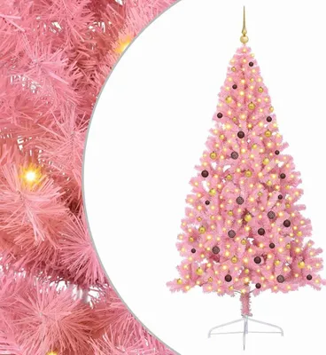 Zdjęcie produktu dla Sztuczna oświetlona choinka różowa 240 cm PVC