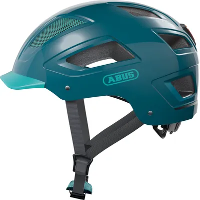 Produktbild von ABUS Stadthelm Hyban 2.0 - Fahrradhelm mit Rücklicht, ABS-Hartschale, guter Passform - für Damen und Herren - Blaugrün, Größe M (52-58 cm)