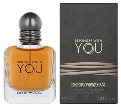 Produktbild von Giorgio Armani Stronger With You, Männer, 50 ml, Nicht nachfüllbare Flasche, Kardamom, Salbei, Kastanie, Vanille