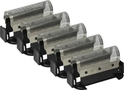 Produktbild von vhbw 5x Scherfolie kompatibel mit Braun Micron 808 Elektrorasierer + Rahmen, schwarz/silber
