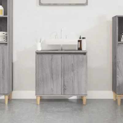 Immagine prodotto di The Living Store Mobile lavabo Grigio Sonoma 58x33x60 cm Materiale legno