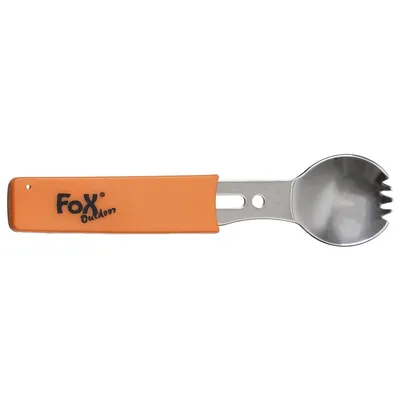 Produktbild von FoxOutdoor Multifunktionslöffel, Edelstahl, orangefarbener Griff