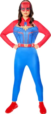 Image de Costume Captain Marvel pour femme, rouge et bleu - L