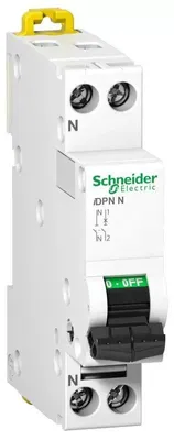 Immagine prodotto di Interruttore automatico Schneider Electric iDPN, 1P+N in 1 U, 2 A, caratteristica C, 6 kA A9N21553