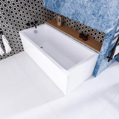 Produktbild von ECOLAM Badewanne Rechteckbadewanne 150x70 cm Savia Acrylwanne + Schürze Füße Ablauf Wanne
