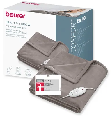 Produktbild von Beurer HD 75 Heizdecke, 6 Temperaturstufen, 180 x 130 cm, Taupe