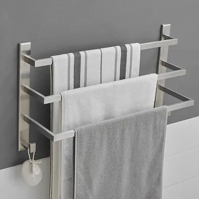Image de Porte-serviettes mural en acier inoxydable 304 de qualité supérieure, avec un grand espace de rangement pour les serviettes de bain