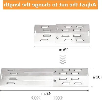 Universeller Brennerdeckel 29 bis 43 cm - Flammenverteiler für Grill, Barbecue Zubehör, 4 Stück