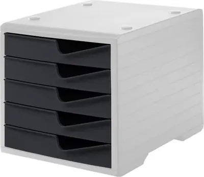 Produktbild von styro Schubladenbox styroswingbox anthrazit 275-8430.181, DIN C4 mit 5 Schubladen