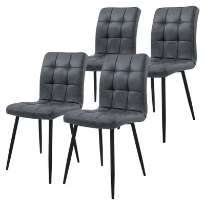 Produktbild von ML-Design Esszimmerstühle 4er Set Anthrazit Küchenstuhl Kunstleder Wohnzimmerstuhl Rückenlehne Polsterstuhl Metallbeinen Ergonomischer Stühle