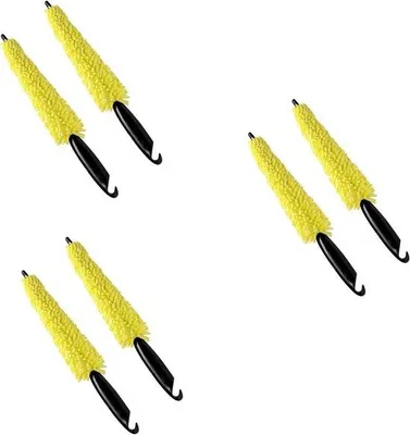 Produktbild von Reinigungsbürsten – Felgenbürste, Reifenbürste – Autopflege – Bürstenborsten ohne Kratzer – 28 x 15 x 5 cm – Gelb
