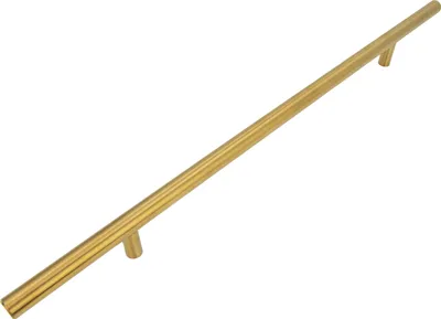 Produktbild von Möbelgriff Aurora 256 mm, gebürstetes Gold, Edelstahl, mattschwarz, modernes Design für Schränke und Türen, einfache Montage mit Schrauben.