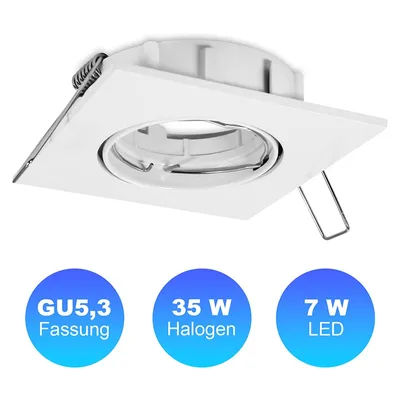 Produktbild von Einbaustrahler GU5.3 / MR16, max. 7W LED, 35 W Halogen, 12 V Aluminium in Weiß