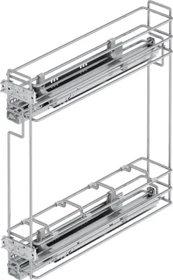 Produktbild von Emuca Flaschenregal Suprastar, ausziehbar, mit Schließautomatik, Modul 150mm, Stahl, Verchromt