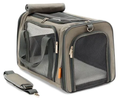 Katzentransporttas mit Sichtfeld, 50x26x28 cm, Grau
