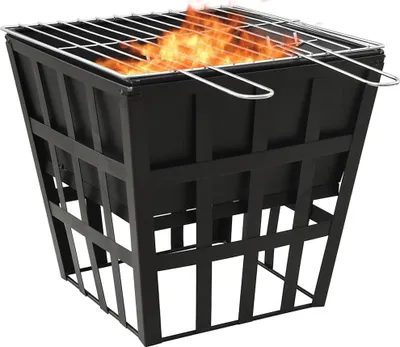 Produktbild von vidaXL 2-in-1 Feuerstelle und Grill 34x34x48 cm Stahl