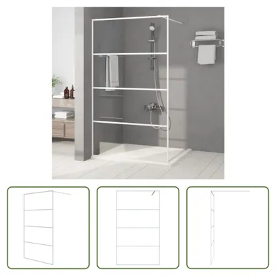 Produktbild von The Living Store Duschwand für Begehbare Dusche Weiß 115x195 cm ESG-Klarglas