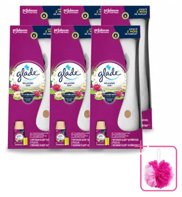 Zdjęcie produktu dla 6 sztuk zestawu startowego automatycznego sprayu Glade Relaxing Zen - 269 ml - zestaw ekonomiczny