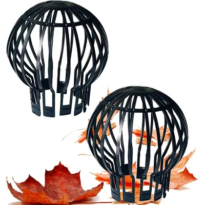 Produktbild von 2x Dachrinnenfilter Laubfänger Regenrohrschutz Fallrohr-Sieb Dachrinnen-Sieb Kunststoff schwarz Ø 13,2 cm