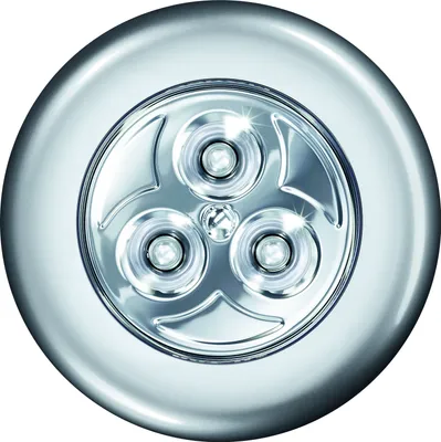 A close-up studio shot of a circular LED light.