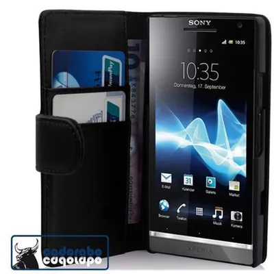 Produktbild von Cadorabo Hülle für Sony Xperia S Schutz Hülle in Schwarz Handy Schutzhülle Book Case Etui Cover