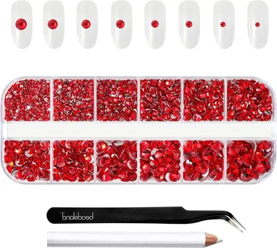 Productafbeelding van Strass Steentjes - Nagelsteentjes Kristal - Decoratie Aanbrengen - Platte Achterkant - 2500 stuks - Helder Rood