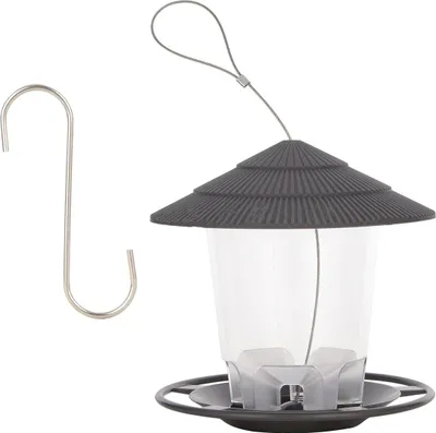 Produktbild von vogelhaus hängend mit futtersilo, transparent, leicht zu reinigen, wetterfest, für garten balkon terrasse