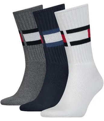 Zdjęcie produktu dla Skarpety Męskie Tommy Hilfiger 100002978 Biało-Granatowo-Szare 3 Pack 35-38