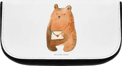 Produktbild von Mr. & Mrs. Panda Organizer Bär Vermissen - Weiß - Geschenk, Freund, kleines Täschchen, kosmetik, Teddy, Schminktäschchen, Liebeskummer, schmink, Unglücklich Verliebt