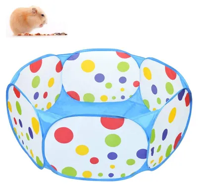 Image de Parc pour animaux - Parc pliable pour petits animaux - Clôture pour chiots - 100 x 100 x 38 cm - Bleu - Pour jouer en extérieur