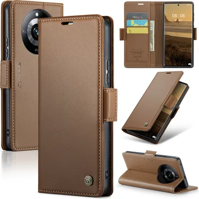 Produktbild von Realme 11 Pro Hülle, Leder Brieftasche Kartenfach Schutzhülle mit Standfunktion für Realme 11 Pro/ Realme 11 Pro+ Braun