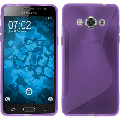 Produktbild von PhoneNatic Case kompatibel mit Samsung Galaxy J3 Pro - lila Silikon Hülle S-Style + 2 Schutzfolien