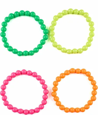 Produktbild von Perlen-Armbänder 4 Stück bunt - Einheitsgröße