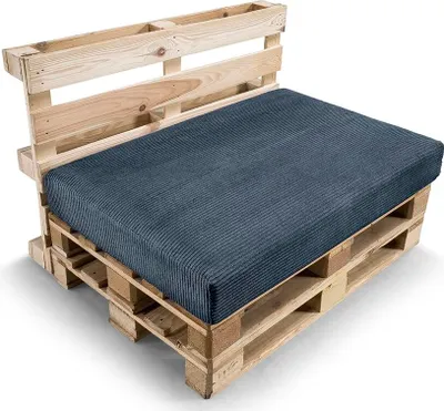 Obrázek produktu pro Polštář z palet, polštář na zahradní pohovku, sedací polštář, PFL (sedací polštář 120x80, tmavě modrý)