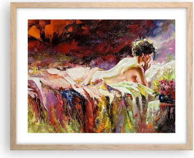 Produktbild von Gerahmtes Poster - Rahmen in heller Eiche - Frau Modell - 50x40 cm - Wand Bild - Wanddeko - Wandbilder - Kunstposter - Wandposter - Bilderrahmen - Bilder - Kunstdruck - Wandbild - P2NAA50x40-3534