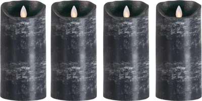Produktbild von Sompex Flame LED Echtwachskerzen 4er Set anthrazit 18cm