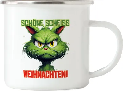 Produktbild von Schöne Scheiss Weihnachten Emaille Tasse Katzenbesitzer Sarkasmus Geschenk