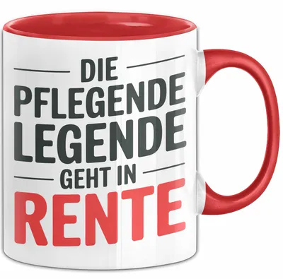 Immagine prodotto di Tazza regalo per infermieri e assistenti sanitari – Idea regalo divertente con scritta: «La leggenda dell’assistenza va in pensione» (rosso)