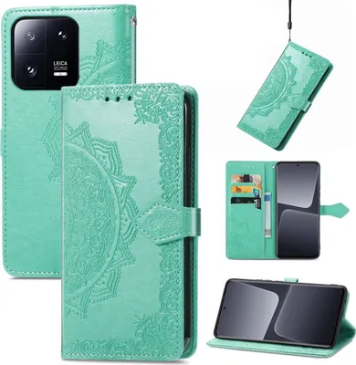 Produktbild von König Design Hülle kompatibel mit Xiaomi 13 Kunstleder Handyhülle - Handy Case Grün