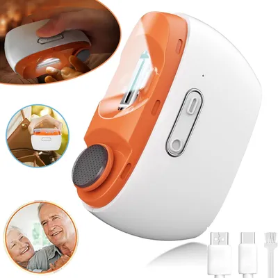 Produktbild von 2‑in‑1 Elektrischer Nagelknipser, mit Nageltrimmer und Nagelpolierer, Automatischer Nagelschneider mit Licht, für Erwachsene und Senioren