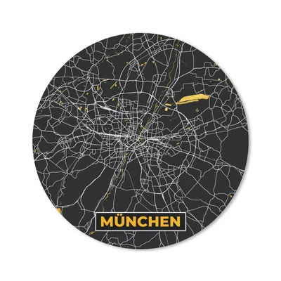 Produktbild von MuchoWow® Mauspad Mousepad München - Gold - Stadtplan - Karte - Deutschland 50x50 cm - Mousepads - Maus Mat - Pad - Mausunterlage - Vinyl