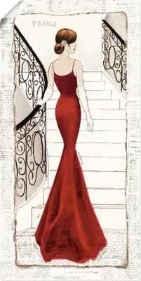 Produktbild von ARTland Poster Die schöne in Rot Größe: 50x100 cm