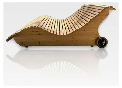 Produktbild von Holzliege Radliege Himmelsliege Doppelliege Schwungliege aus Lärchenholz (140 cm Breite)